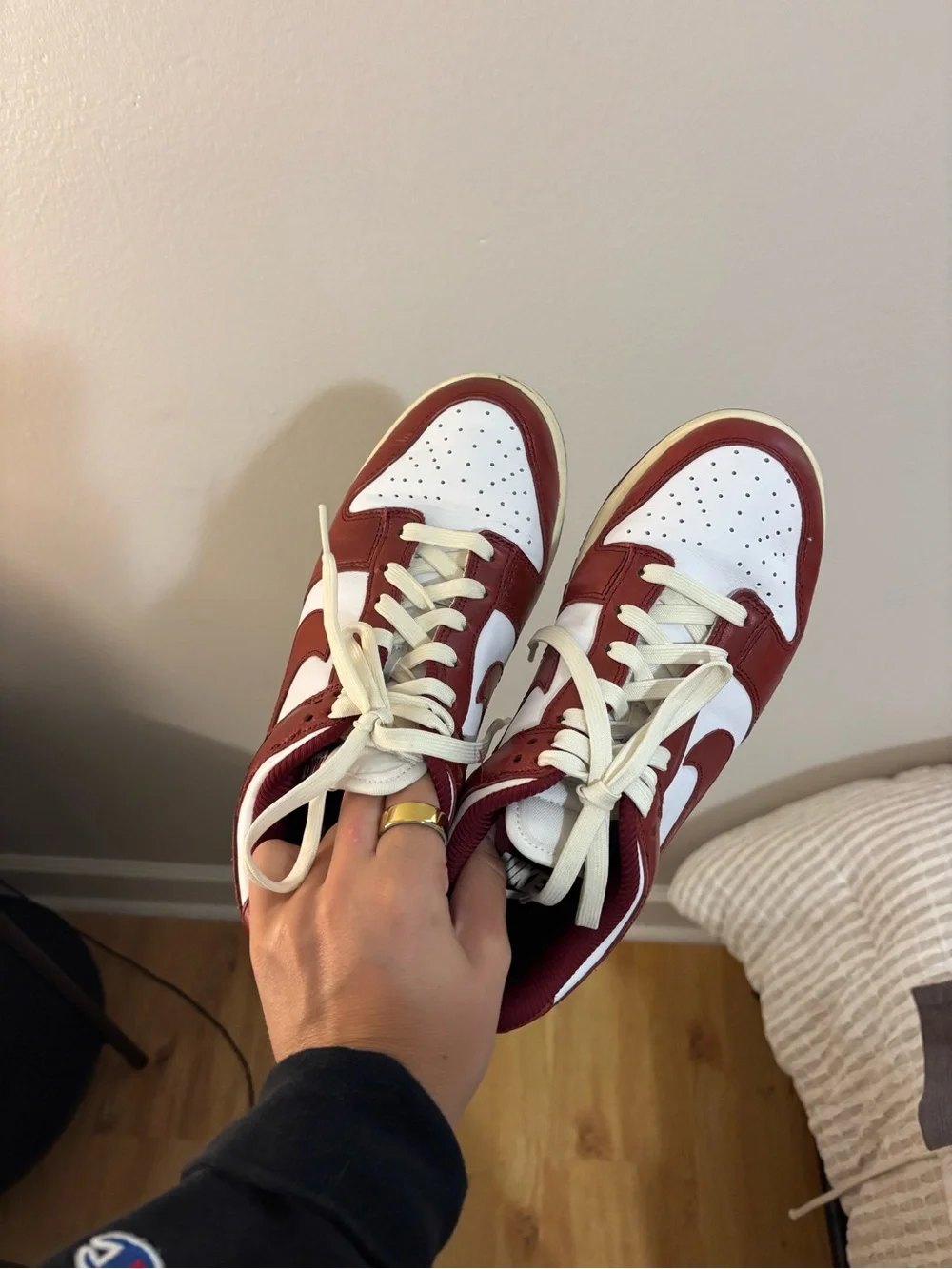 Nike Red and White Low-Top Athletic Sneakers